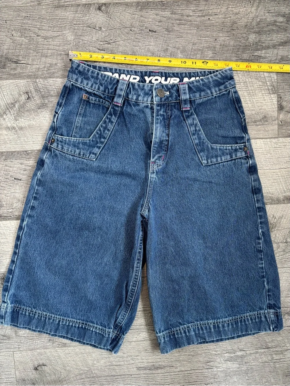 2b Analog Baggy Denim Jorts Shorts Size 2 / S Embroidered Stars Cyber Y2K Rave
